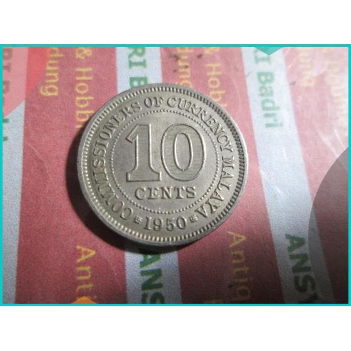 Koin Malaya And British Borneo 10 Cents 1950 king george Iklan h719 11