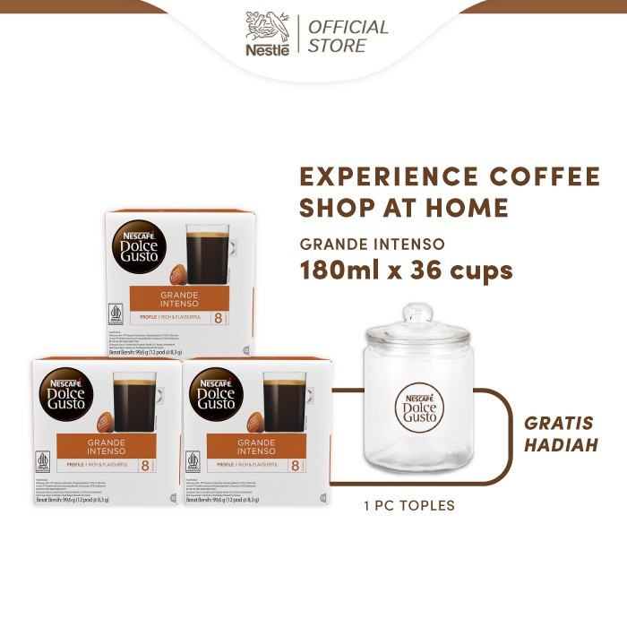 

Nescaf Dolce Gusto Grande Intenso 3 Box (36 Kapsul = 36 Gelas)