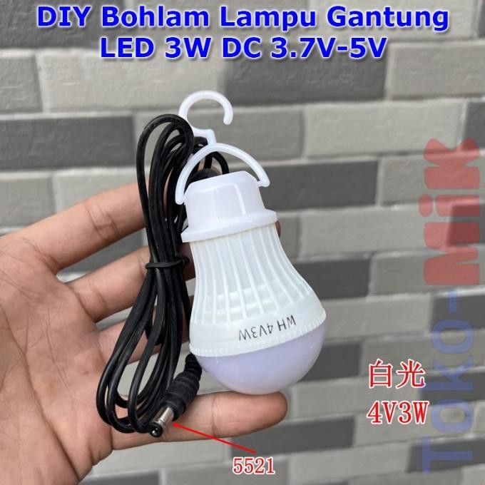 Diskon  Bohlam Lampu LED Emergency Gantung DC 3.7V-5V 3W tokmi99 Juara