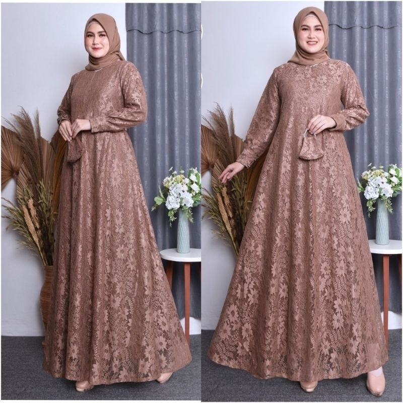 Terbaru2025 Syar`I Bsana Hari Raya Modern Gsmis Pakean Wamita Trend Long Deres Fashion Muslimah Keki