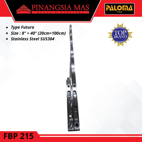 FLUSH BOLT PALOMA FBP 215 FUTURA 8" + 40" GRENDEL TANAM