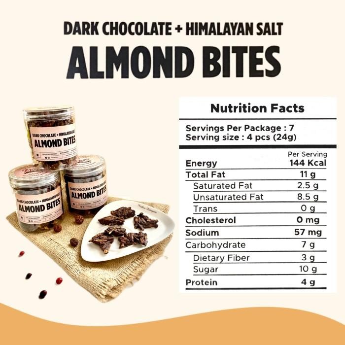 

Kacang Almond Bites 200 Gr - Coklat - Himalayan Salt