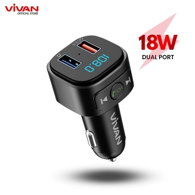 VIVAN VBT01 Car Charger dan Bluetooth Transmintter Bluetooth 5.0