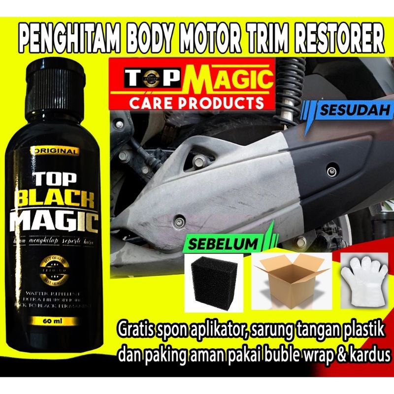 Penghitam Mobil TOP BLACK MAGIC[Penghitam motor/mobil, Trim Restorer, Dasboard, Body