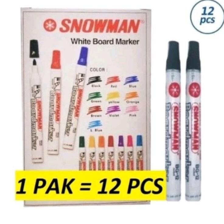 

Spidol Snowman Whiteboard Hitam Bg12 1 Dus Isi 60 Ktk/Lsn