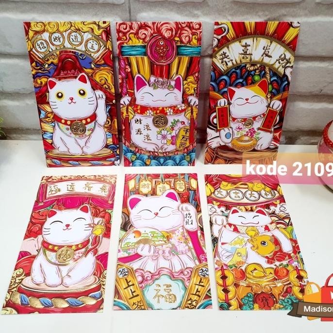 

Angpao Panjang Imlek Maneki Angpau Kucing Hoki Fu Ampao 2021 Murah - KS88