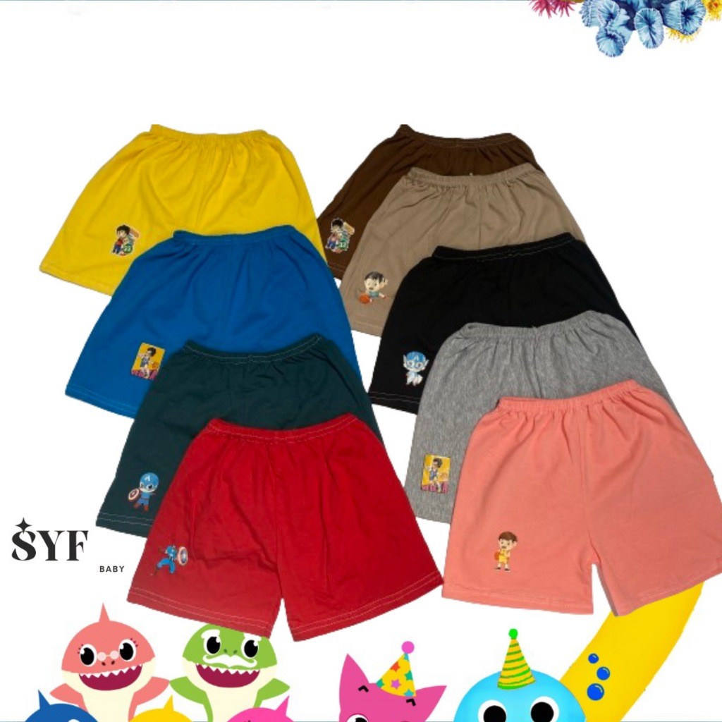 Celana Pendek Murah GROSIR CELANA ANAK / CELANA PENDEK BAYI LUSINAN / CELANA WARNA STICKER