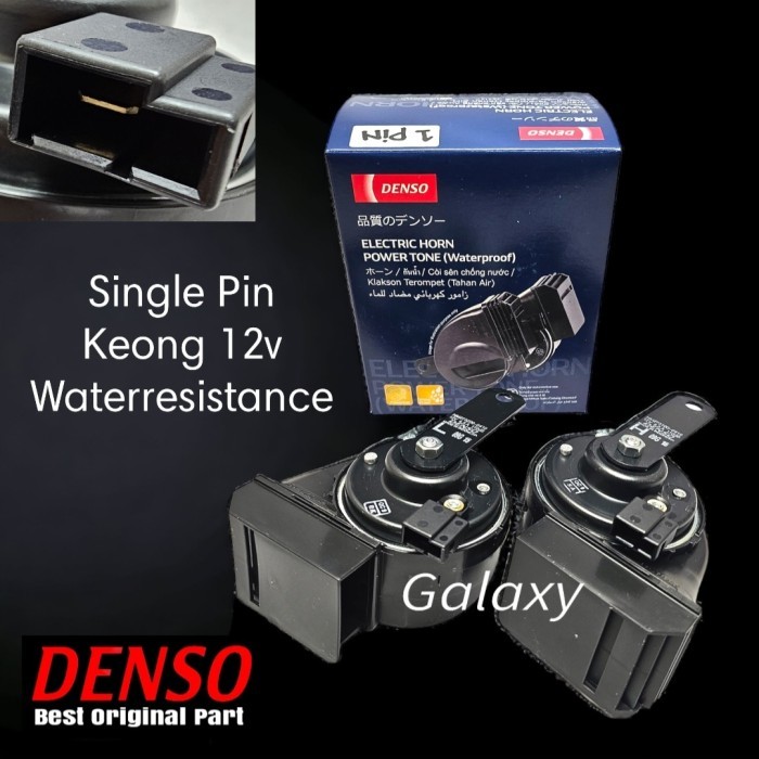 Klakson Dobel Keong Waterresistance 12v - Satu Pin - DENSO ORIGINAL