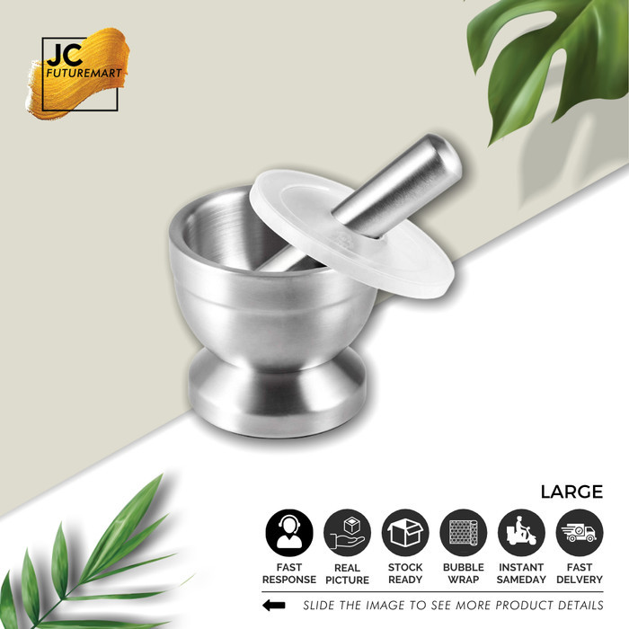Mortar Pestle Tumbukan Bumbu Obat Stainless Cobek Ulekan Lumpang