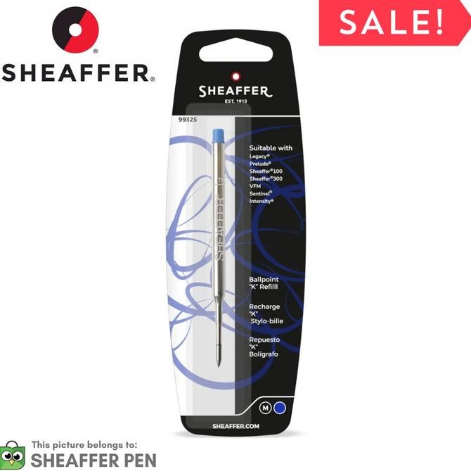 

SHEAFFER BALLPOINT REFILL "K" STYLE - BLACK MEDIUM - BLISTER CARD