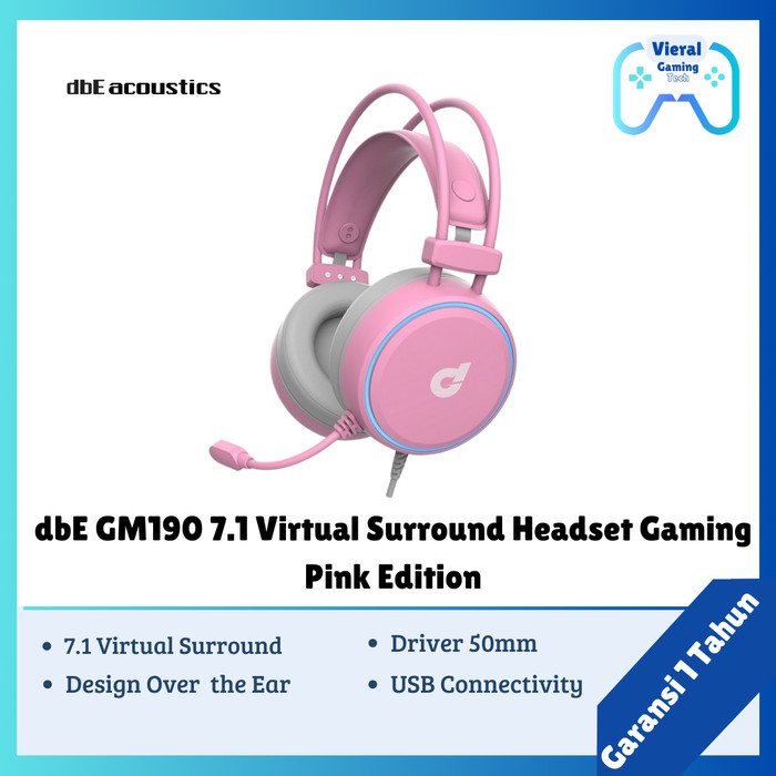 dbE GM190 7.1 Virtual Surround Headset Gaming Pink Edition
