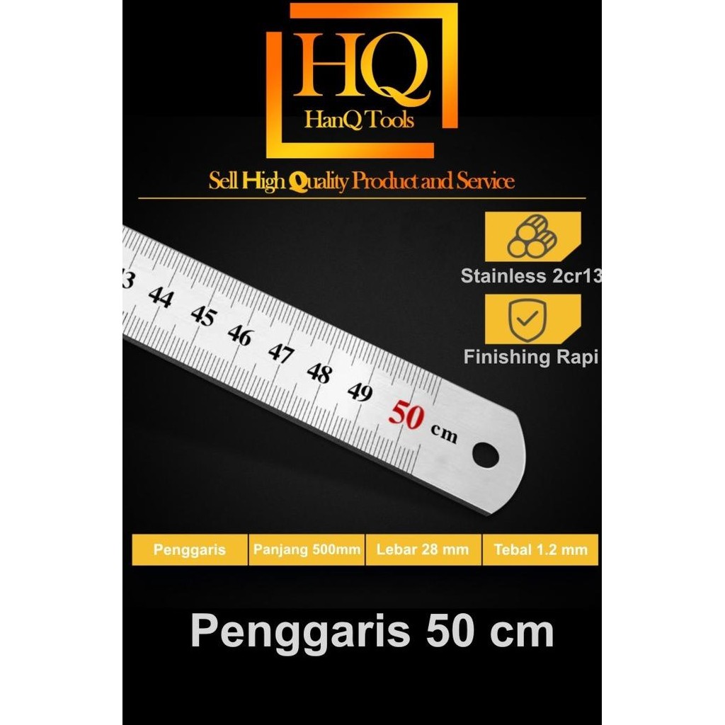 

-- Penggaris Besi Drafting Ruler Stainless Steel Arsitek TEBAL 30 50 TPA