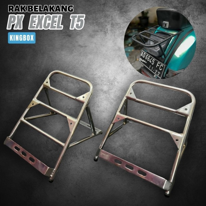 Rak Belakang Backrack Vespa Px Excel T5 Portador Chrome