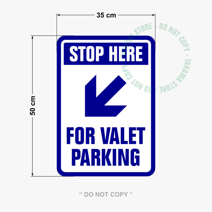 

Rambu valet parking 35cm x 50cm plat alumunium