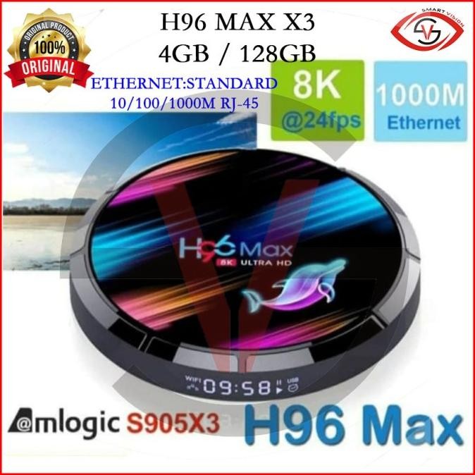 H96 Max X3 4GB/128GB Android 9.0 WiFi dual band Tv box Amlogic S905X3