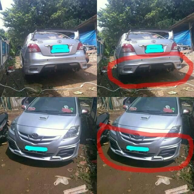 Aksesoris Eksterior Modifikasi Variasi Sidekirt Bodykit Mobil Toyota Vios Limo Gen 2 Model New Yaris