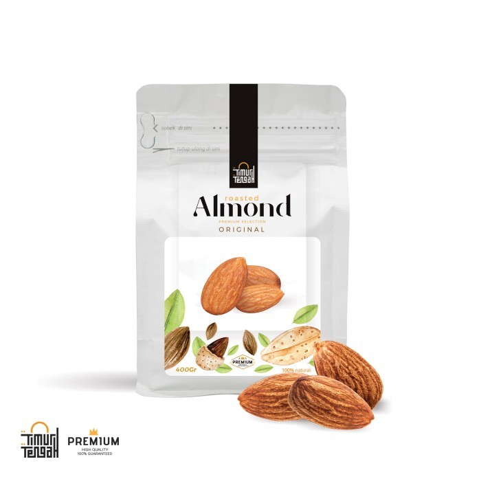 

Kacang Almond Kupas Roasted Premium Timur Tengah Almond Whole Panggang
