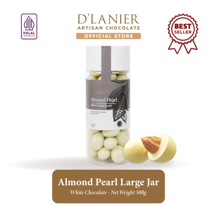 

D'Lanier Almond Pearl with White Chocolate - 300 Gr (Large Jar)