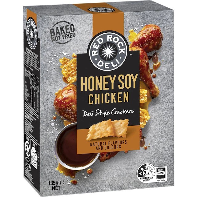 

Red Rock Deli Honey Soy Chicken Deli Style Crackers 135g - Australia