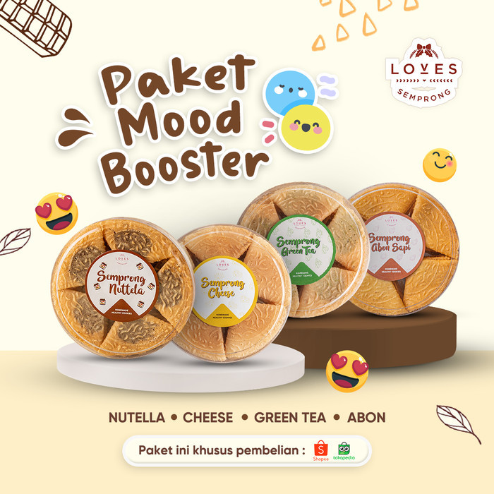

PAKET MOOD BOOSTER (NUTELLA+CHEESE+ABON+GREENTEA)