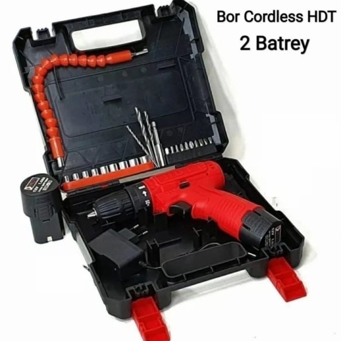 Bor Baterai Cordless 12 Volt Hdt Cdd 405 Cordless Set Mata Bor