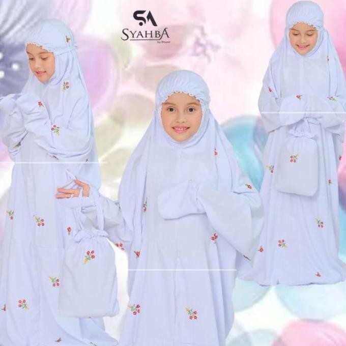 Mukena terusan KHUSUS PUTIH anak TK SD remaja mukena santri | Syahba