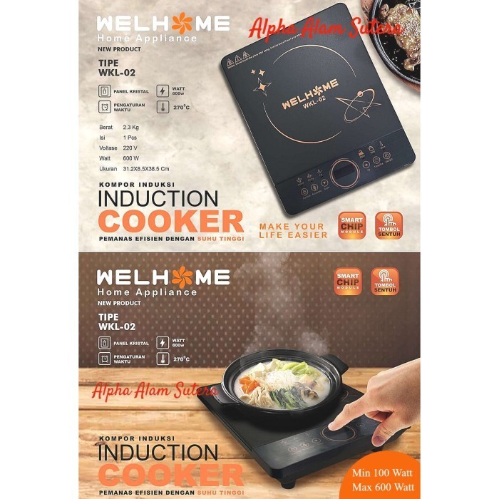 Kompor Induksi Welhome Wkl-02 Induction Stove