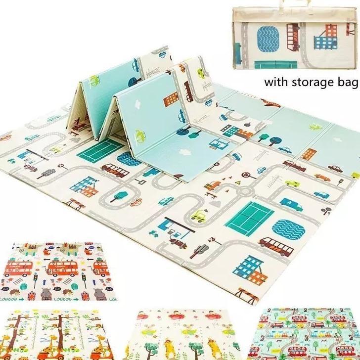 Ppd-150X200Cm Playmate Playmat Bayi Tebal 1Cm Karpet Anak Free Tas Karpet Playmate Dapat Di Balik / 
