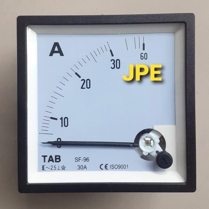 Ampere Meter Ac Analog 96X96 Amper Direct 30A / 40A / 60A Tab