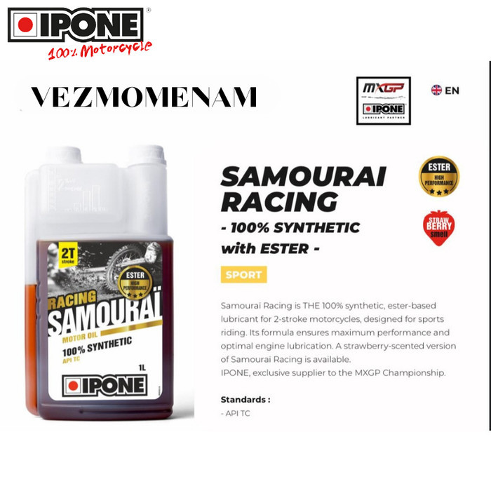 OLI SAMPING MOTOR 2T IPONE SAMURAI RACING SYNTHETIC OLI IPONE 2 TAK