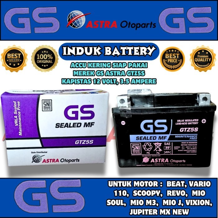 Aki Motor Beat Karbu Beat Fi Scoopy Vario 110 Spacy Gs Astra Gtz5S Ori