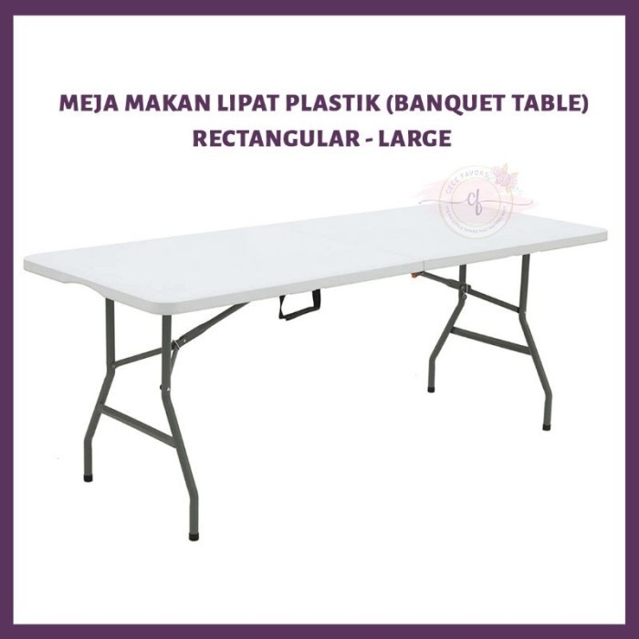 #####] Meja Makan Lipat Plastik Serbaguna Persegi Panjang Rectangle 240cm