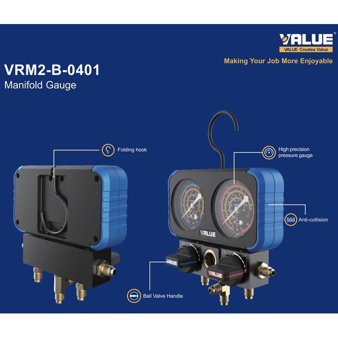 Manifold Set Value Vrm2-B-0401 R410A | Testing Manifold | Analyzer Ac Original Dan Terpercaya