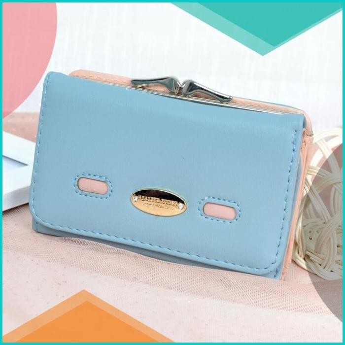 Dompet Wanita Import Lipat Behel Sedang Logo FY 2407-26 11OKTZ4 perkak