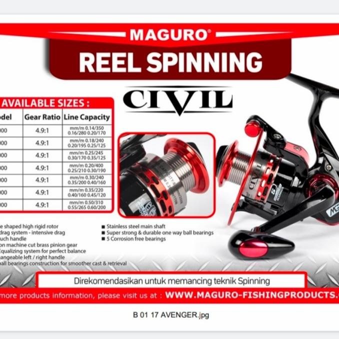 Reel Maguro Spinning CIVIL 2000, 3000, 4000