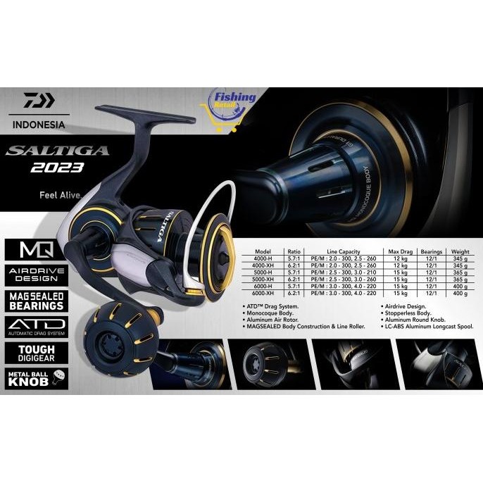 Reel Daiwa Saltiga 2023 4000H 4000XH 5000H 5000XH 6000H 6000XH GARANSI RESMI