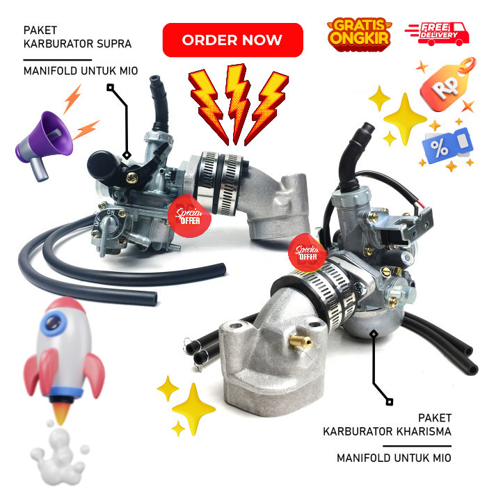 Paket Karbu Supra plus Intake Manifold manipol Mio lama Karbu Supra