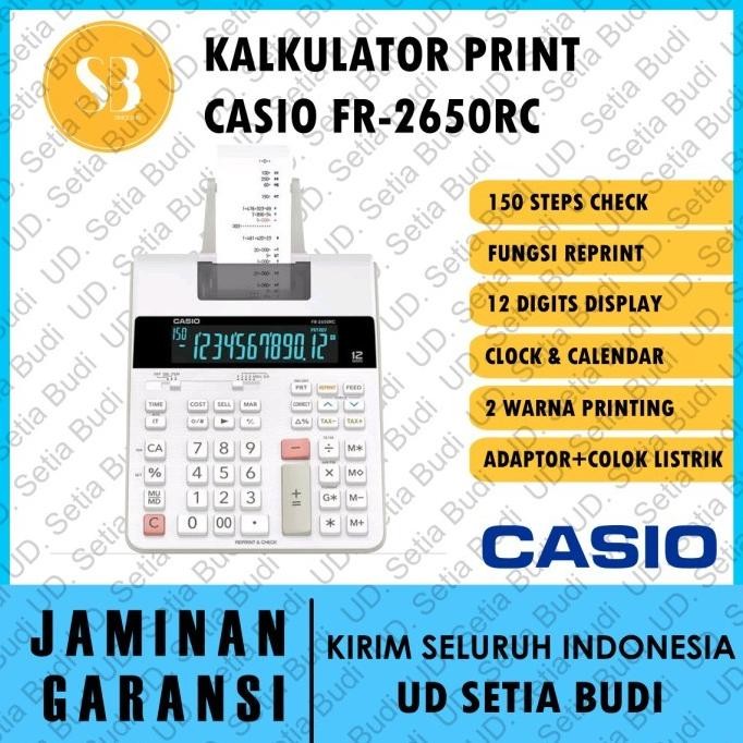 

BEBAS ONGKIR - Kalkulator Print / Kalkulator Printing CASIO FR-2650RC
