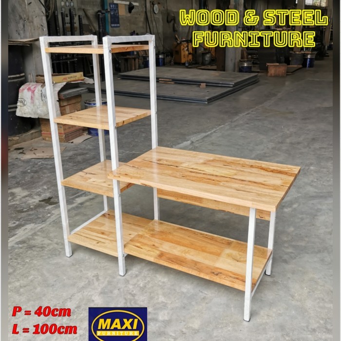 Rak Tv / Buffet Tv / Meja Tv Kayu & Besi Minimalis