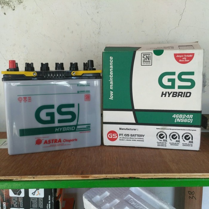 Aki Mobil / Battery Gs Astra Type Gs Hybrid 46B24R Ns60 12V 45 Ampere