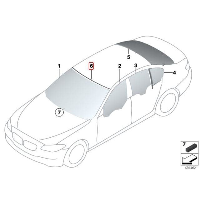 Original Bmw Seri 5 F10 Seal Karet Kaca Depan Atas