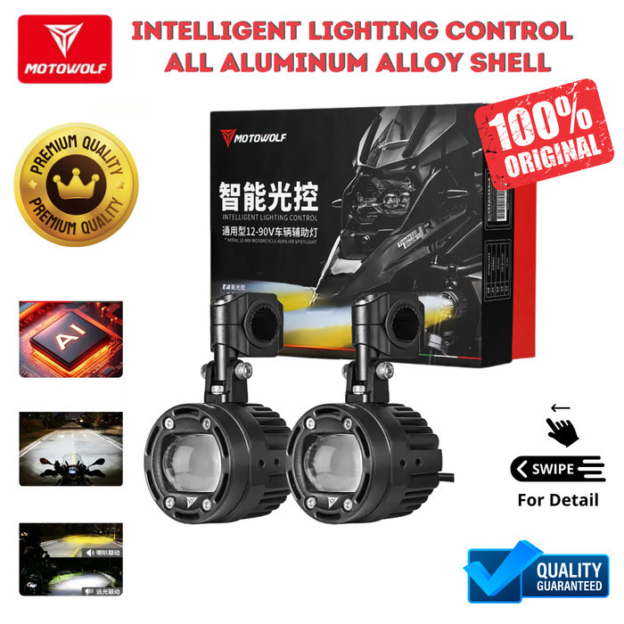 Lampu Tembak Motor Super Terang Motowolf Lampu Sorot Motor Led 70W