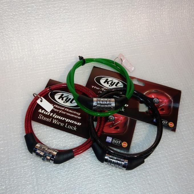 WIRE LOCK CODE KUNCI HELM DENGAN KODE GEMBOK HELM ORIGINAL KYT