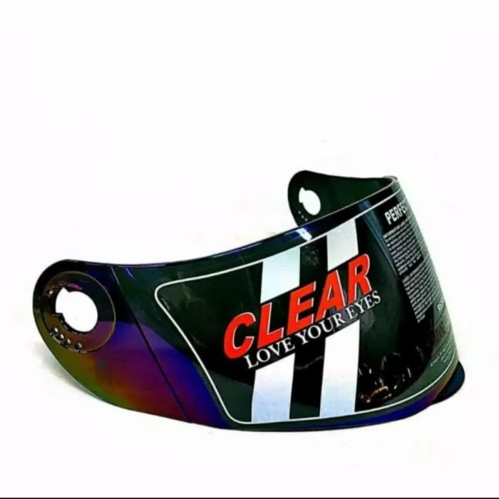 VISOR HELM KACA HELM KYT X ROCKET ROKET IRIDIUM SILVER / PELANGI