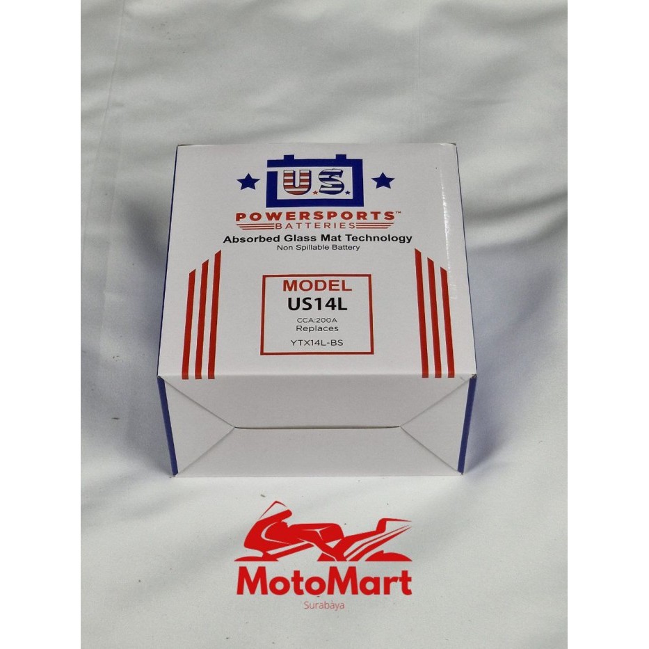 Aki Us Powersports Us Power Sports Us14L Harley Davidson Sportster (2004 Up) Replacement Ytx14L-Bs