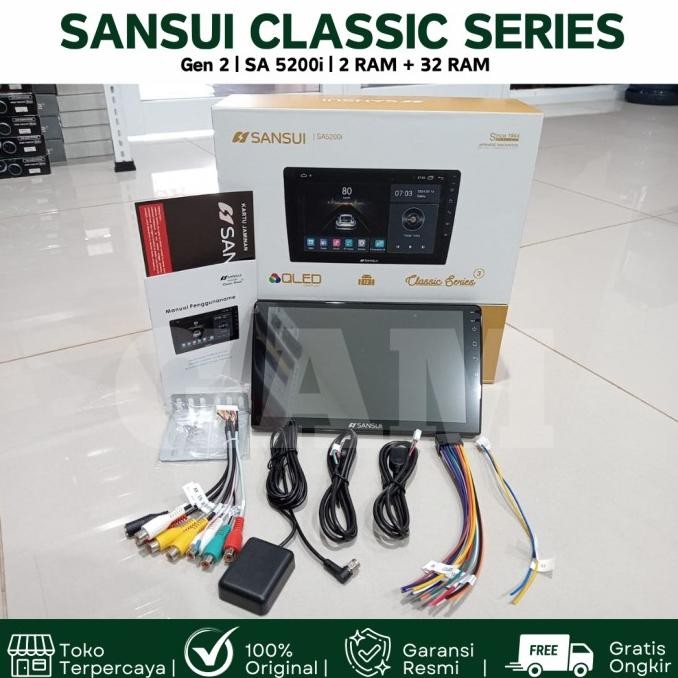 " Head Unit Android 9, 10 Inch Sansui Classic Gen 3 Ram 2/32 Gb Qled