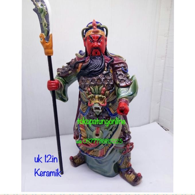 

Ready Patung Kwan Kong Keramik 12in Berdiri