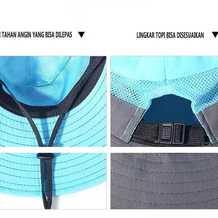 Voowo Topi Gunung Pria Wanita / Topi Rimba Polos Tali Topi Wanita Topi Olahraga Wanita