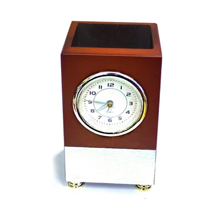 

Andra - Jam Meja Kayu Pen Holder Model Persegi Kotak Custom