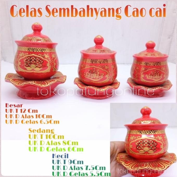 

Ready Gelas Sembahyang Cau Cai Merah T10